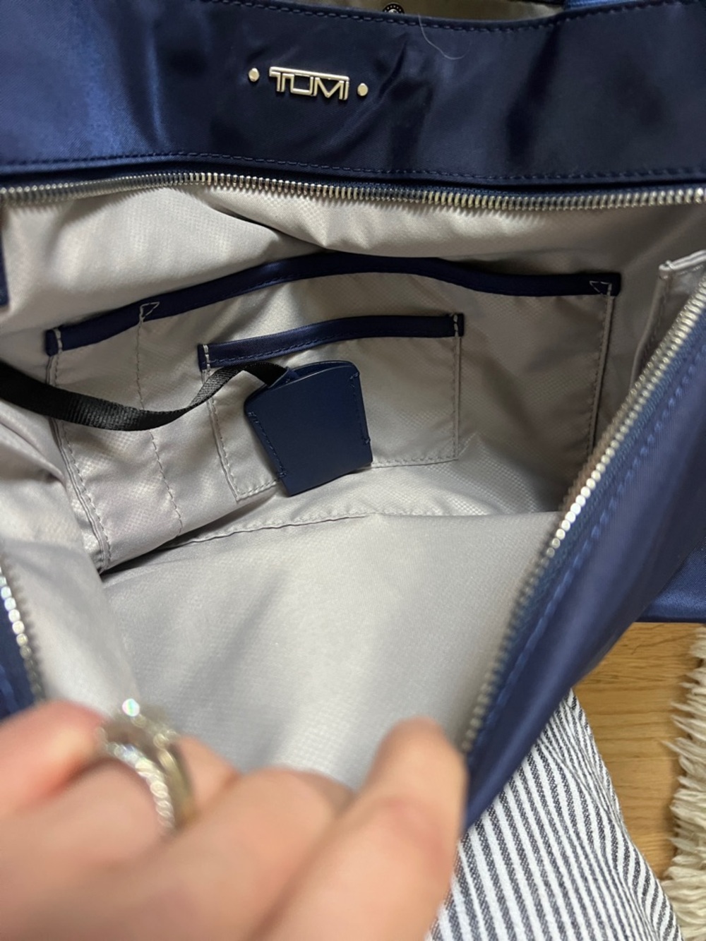 Tumi Navy Blue Voyageur Mauren Nylon Tote - Picture 11 of 11